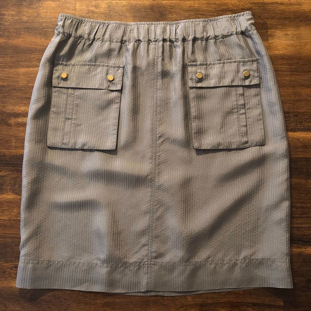 Banana Republic Women's 2 Skirt 100% Silk Cargo Pockets Pull On Elastic Waist